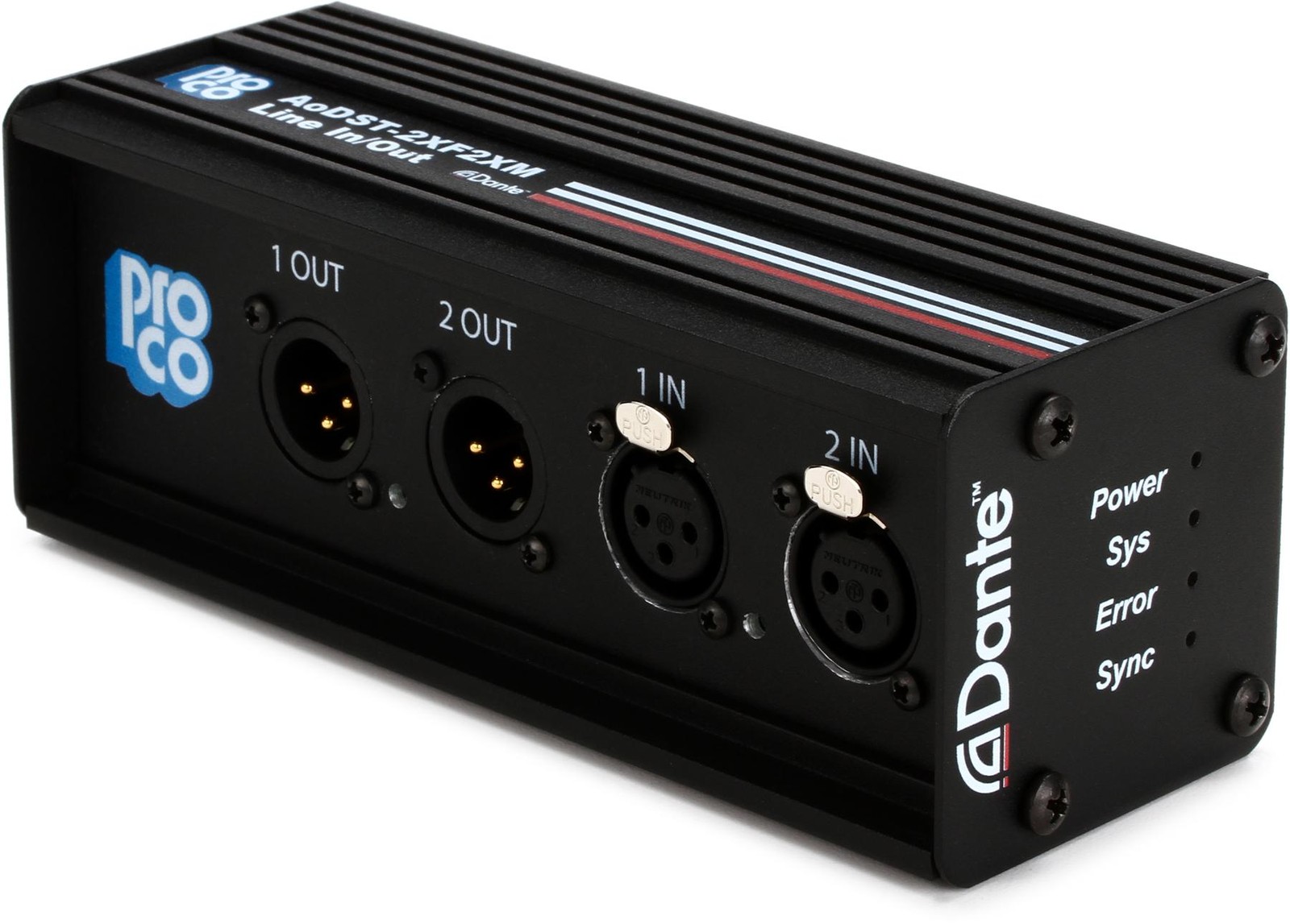 Pro Co AODST-2XF2XM 2 Channel Dante Drop Box