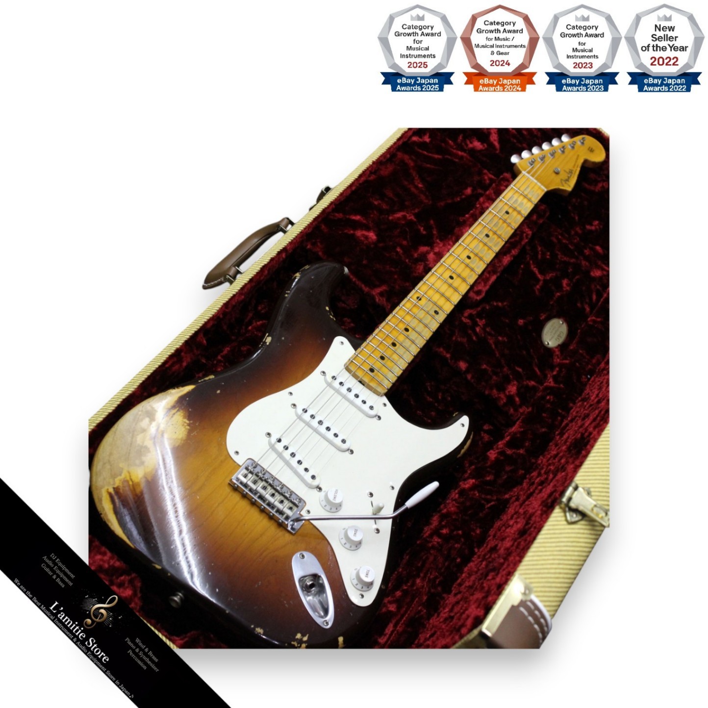 Fender Custom Shop 1955 Stratocaster Heavy Relic Wide Fade Chocolate 2TSB