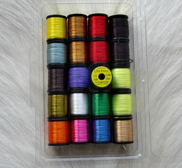 Fly Tying Material.. Uni-Flexx.. (20) Spool Combo) . Asst. Color