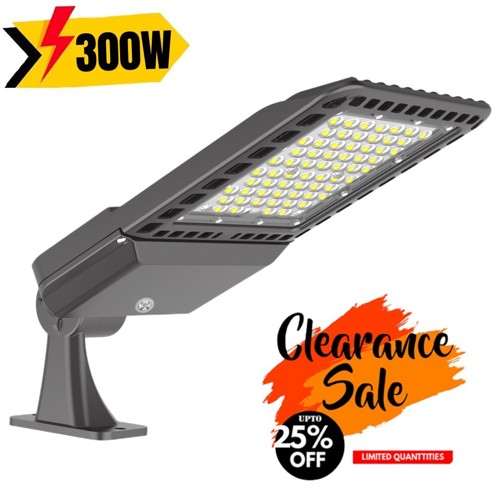 300W LED Parking Lot Light Commercial Street Area Shoebox Pole Lamp Dusk To Dawn