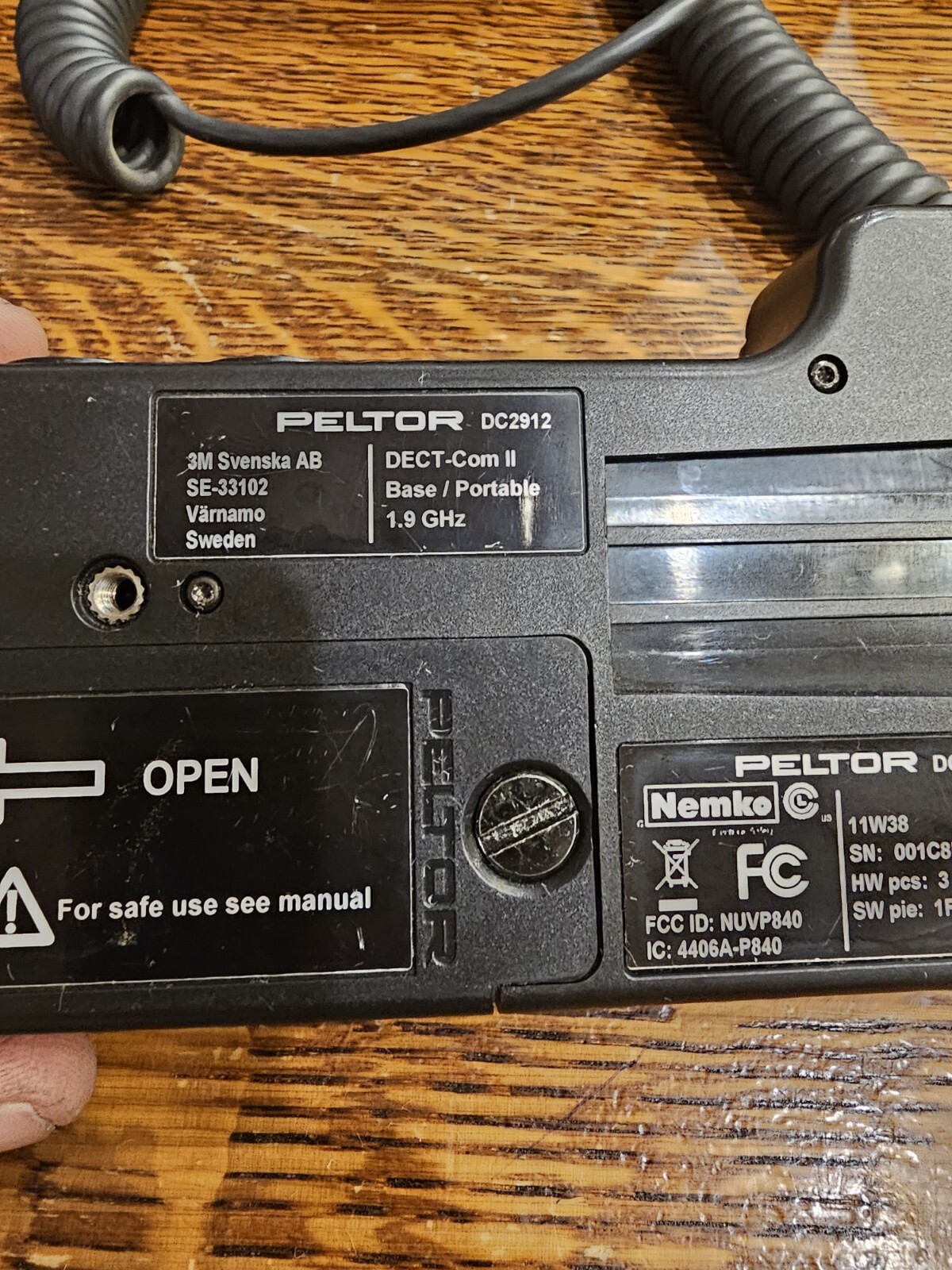 3M Peltor DECT-Com II Intercom System Base Unit With 3 Additional Radios