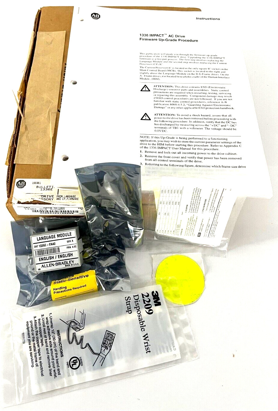 ALLEN -BRADLEY BULLETIN 1336E EN42 LANGUAGE MODULE AC DRIVE CONTROL