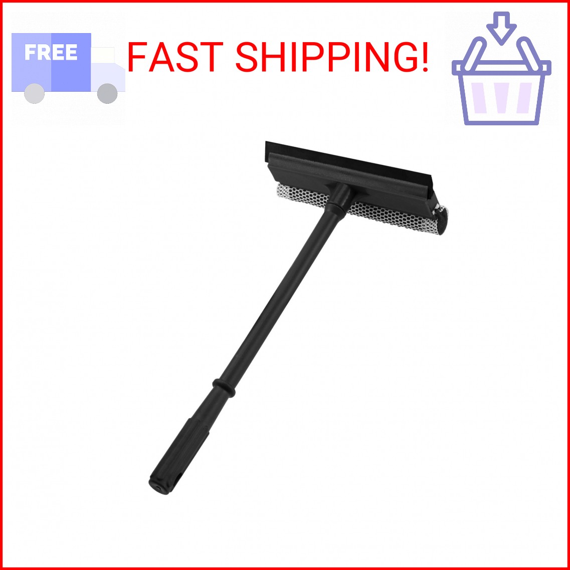 15.9" Window Squeegee for Car,2 in 1 Window Cleaner with Long Stainless Steel Ha