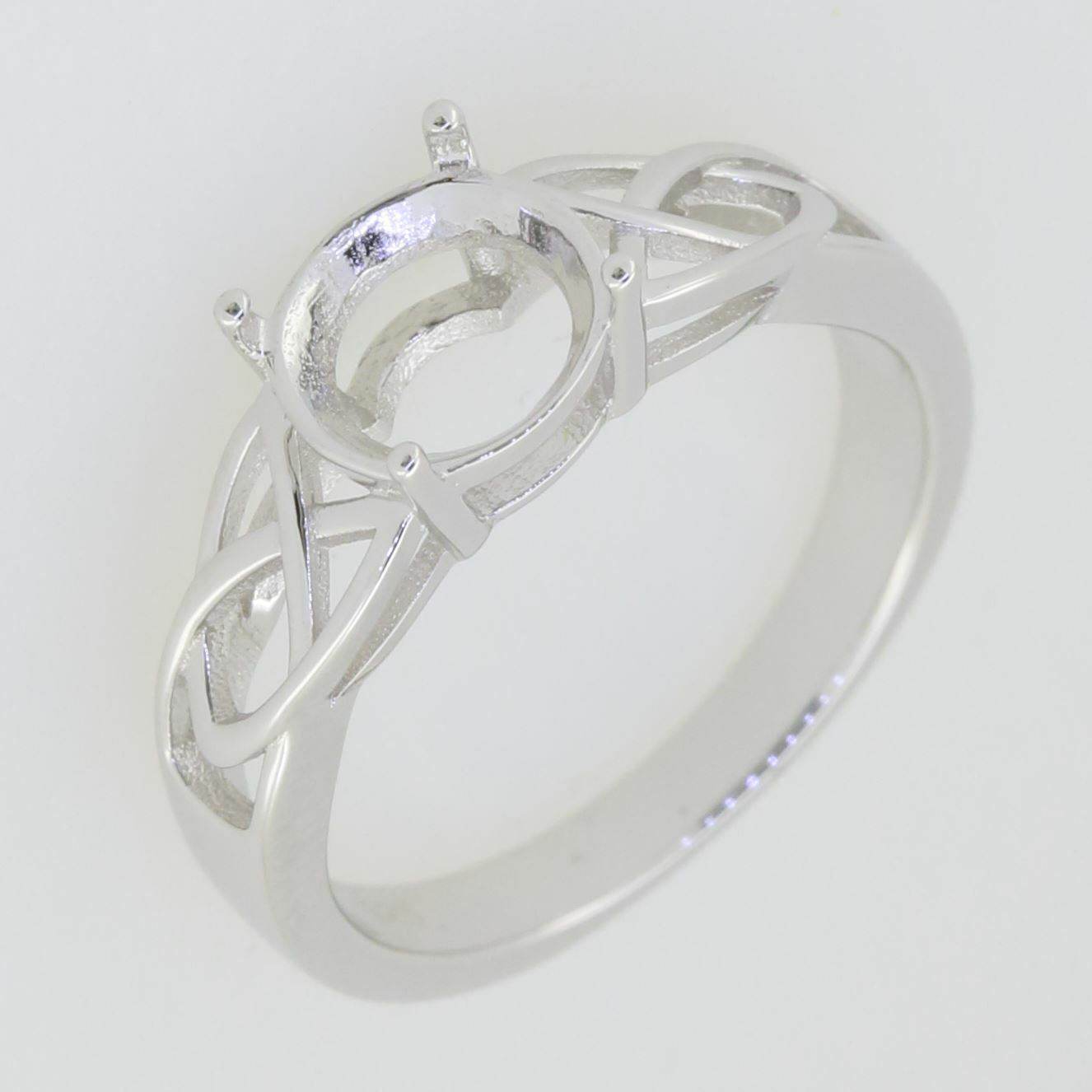 Sterling Silver Semi Mount Ring Setting Round RD 8x8mm