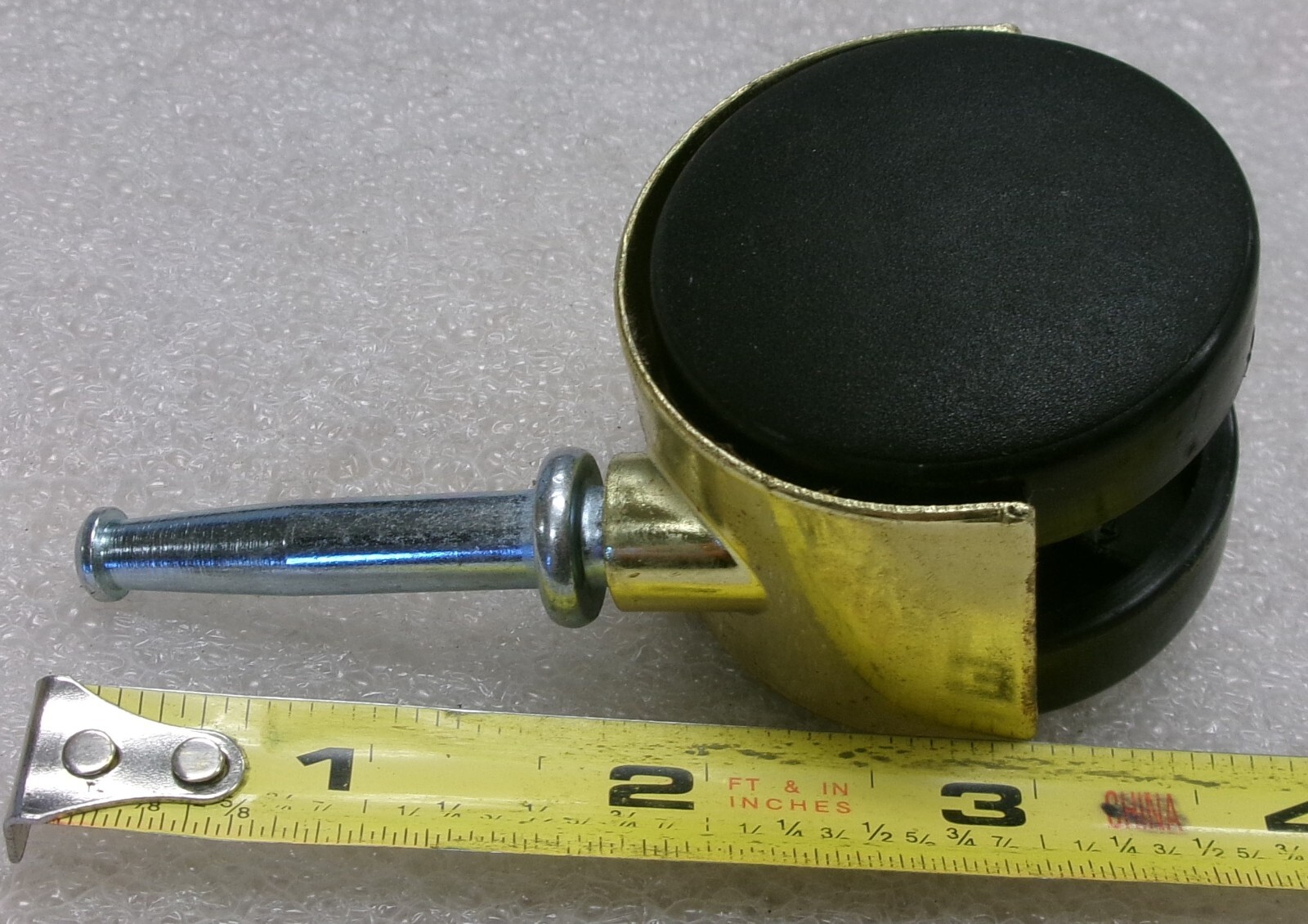 Single (1) Hooded Brass Office Chair Wheel / Dolly Caster #TC4A