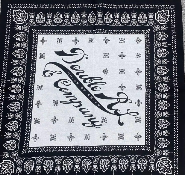 Bandana Double RL RRL Vtg Print Indigo Cotton Cowboy Western Hanky Biker Scarf