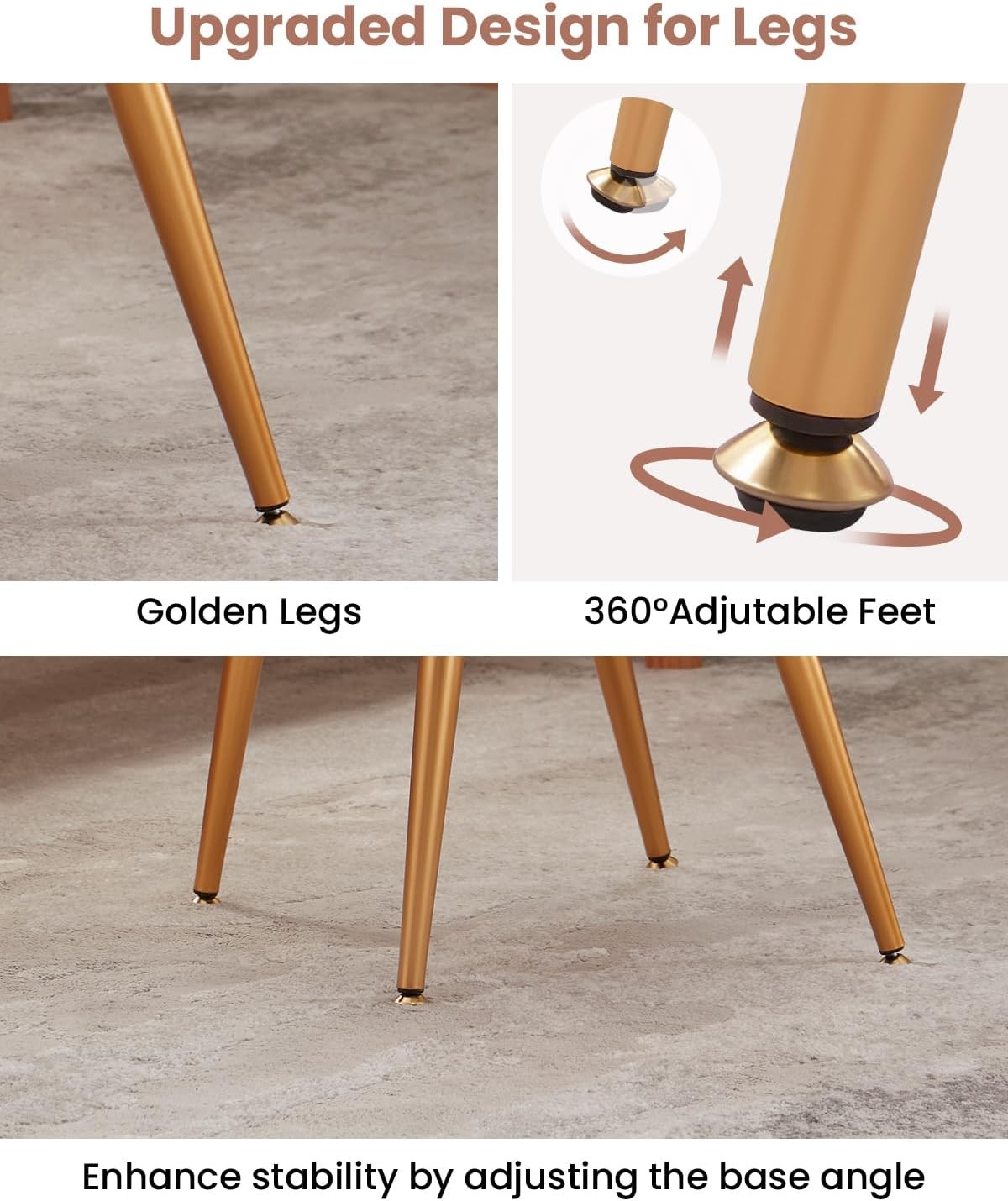Small Vanity Stool Chair W/ Storage & Folding Back,4 Metal Legs W/ Anti-Slip