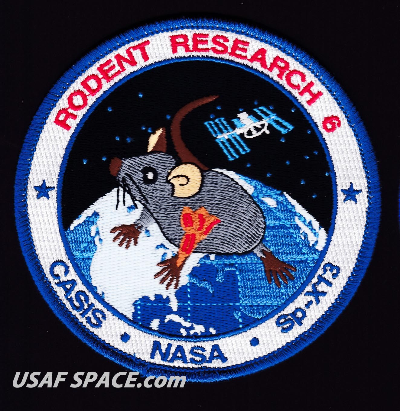 RODENT RESEARCH 6 -SPACEX DRAGON CRS-13- ISS NASA CASIS - 4" - Mission PATCH