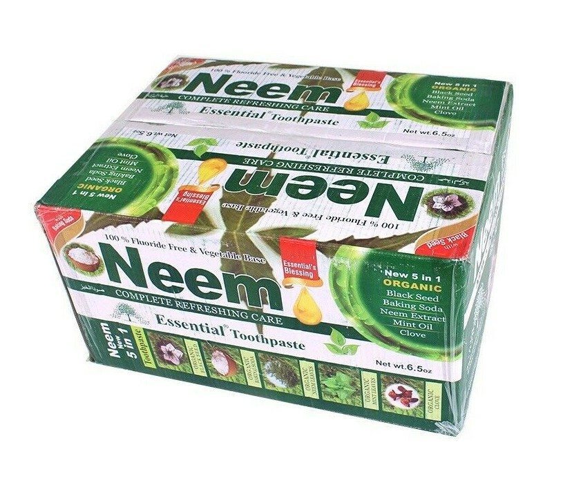72 Tube NEEM Toothpaste 5 In 1 Essential Palace Fluoride Free 100% Vegetable Bas