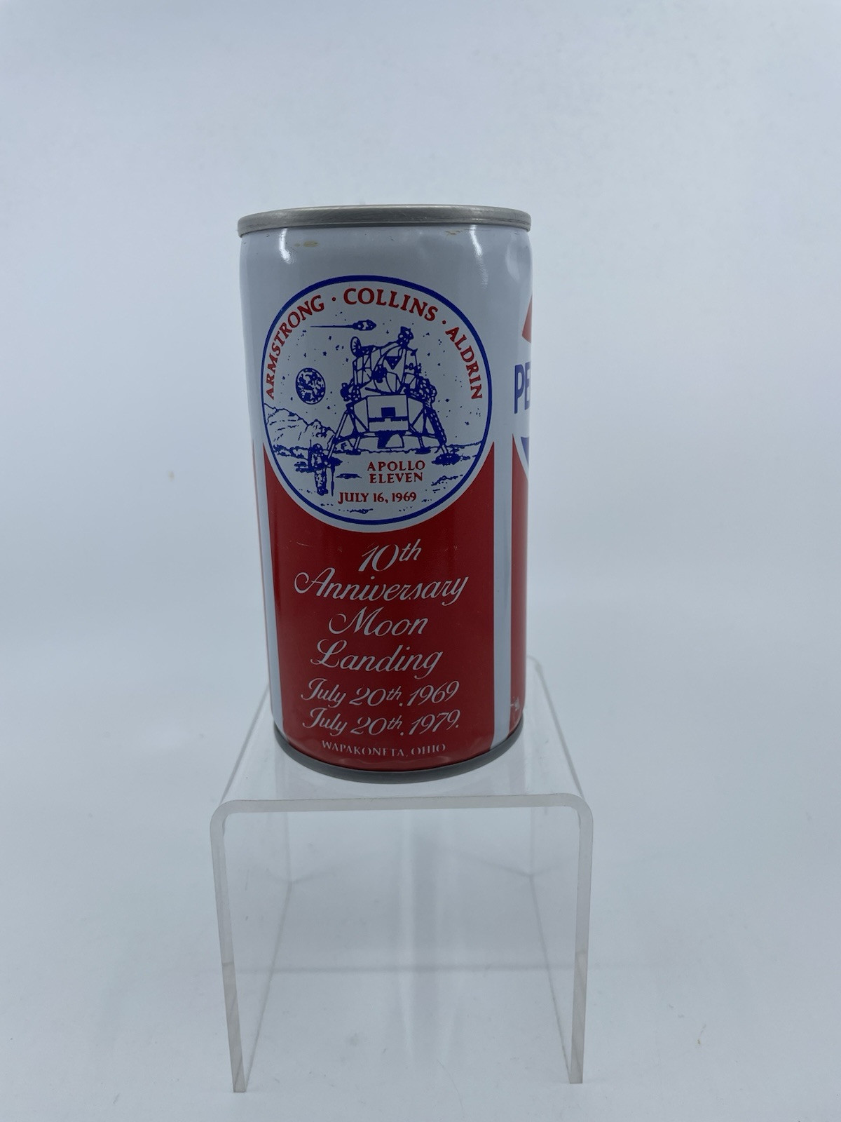 Vintage Pepsi Cola Man Landing On Moon Soda Pop Can 12 Oz Steel NASA Apollo 11