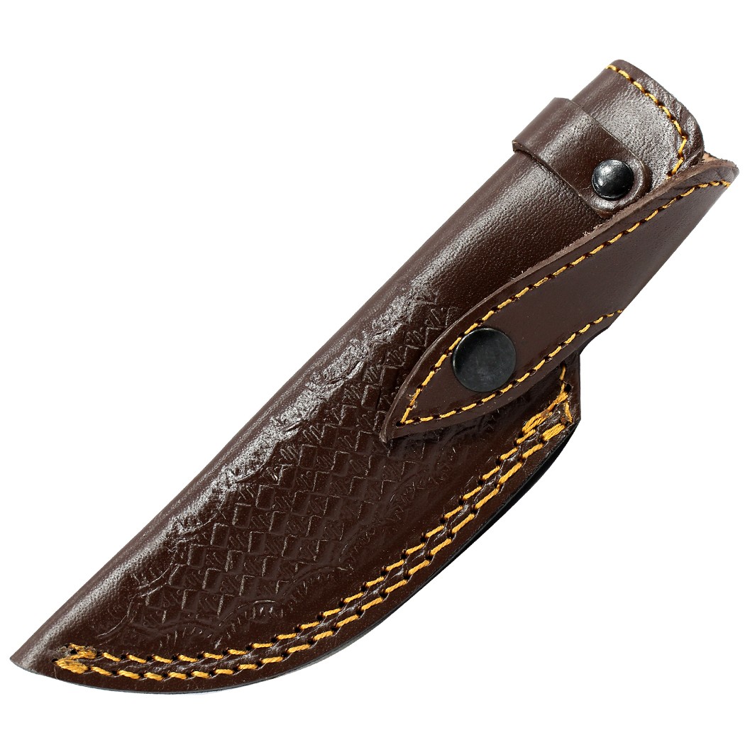 TheBoneEdge Brown 7.5"" Leather Sheath For Hunting Fixed Blade Knives