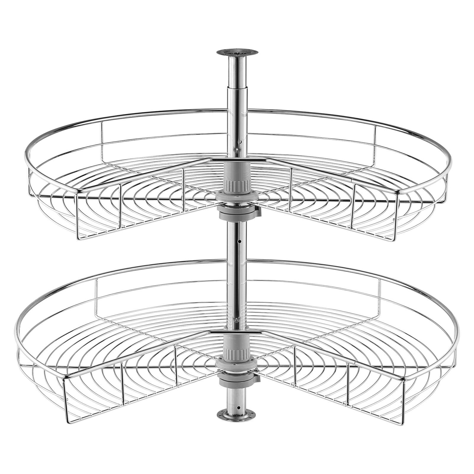 Uimoso 28" 2 Tier Kidney Shaped Chrome Corner Organizer Lazy Susan Cabinet