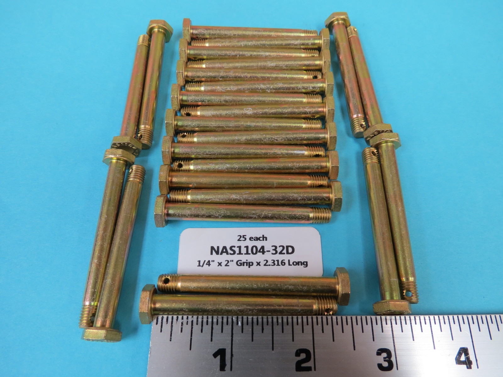 1/4" Aircraft Bolts 2” Grip x 2.316” Long NAS1104-32D Race Sprint Aviation 25 ea