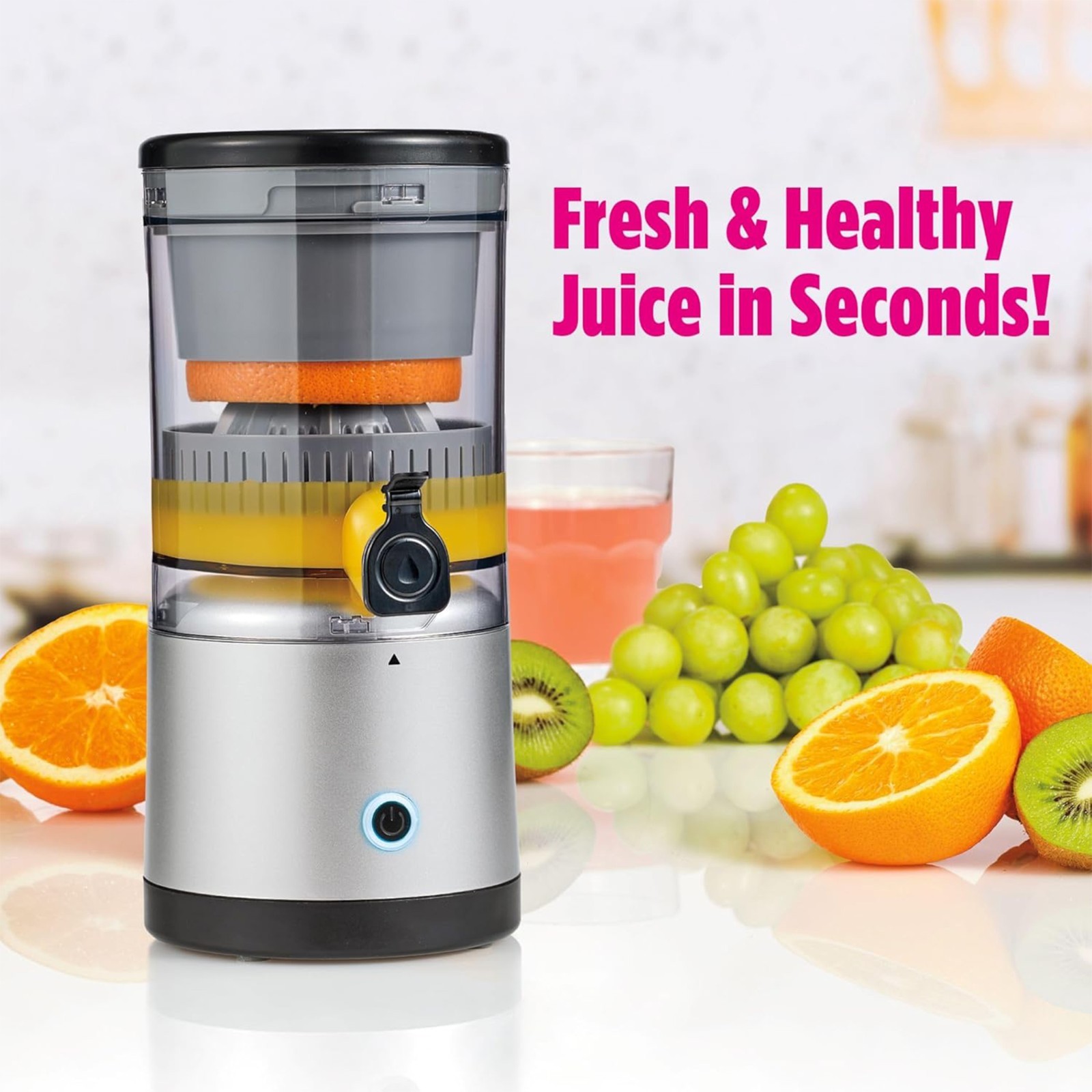 Zummy Cordless Mini Juicer Compact Rechargeable Juicer with One-Touch Operation