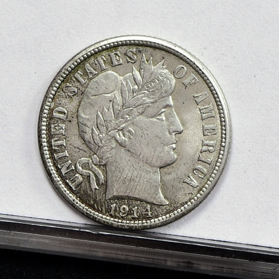 1914 Barber Dime - UNC Details, Cleaned (#61979-L)