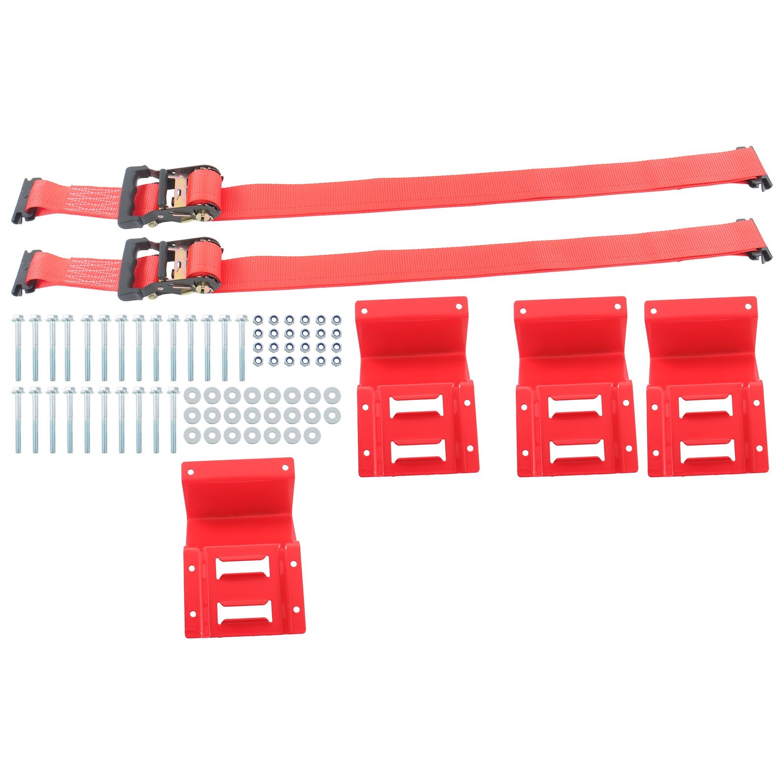 rail wheel 1 set red E-type guide wedge + 8' red ratchet strap