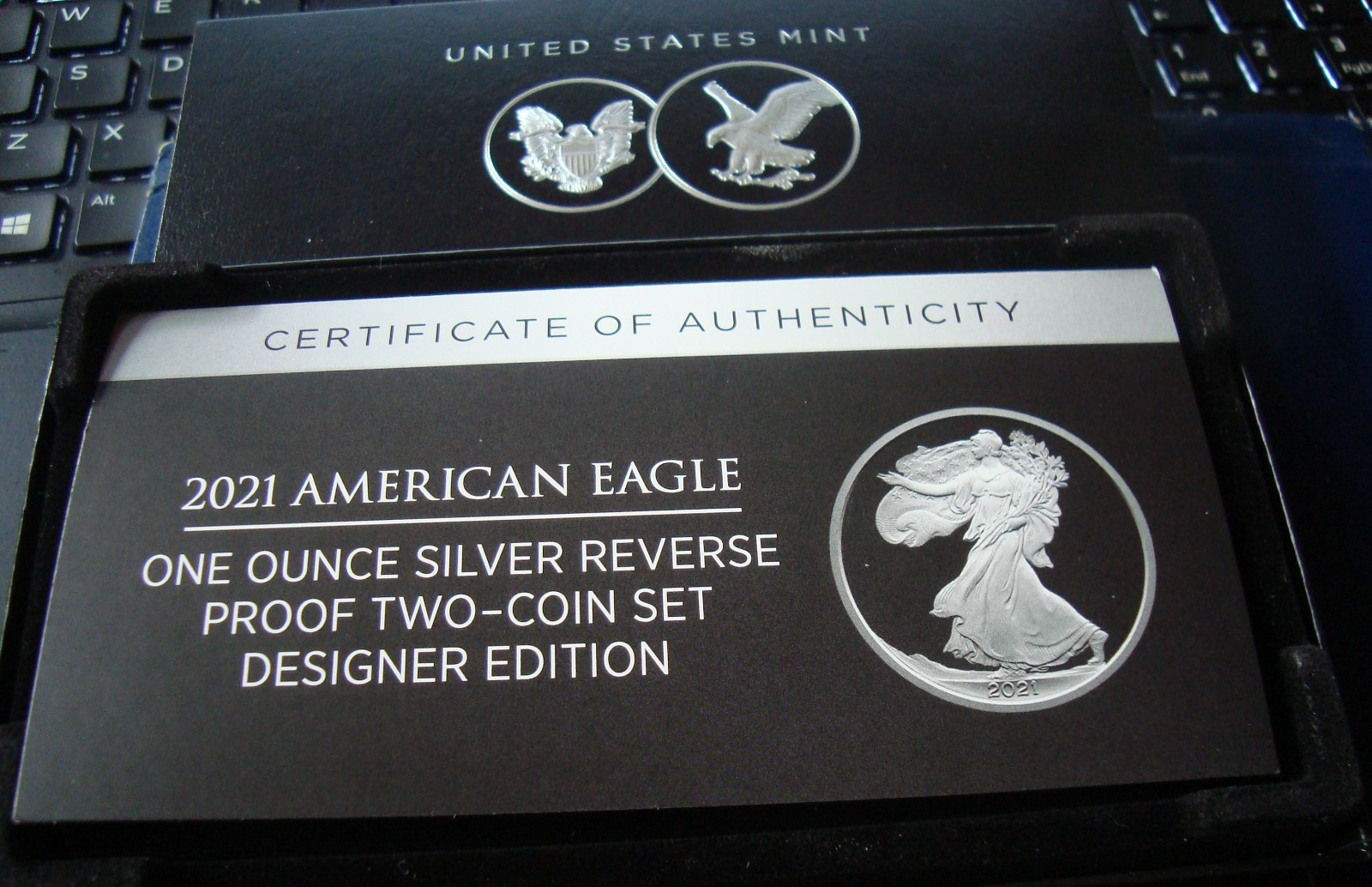 2021 American Eagle one ounce silver reverse proof two-coin set Designer edition