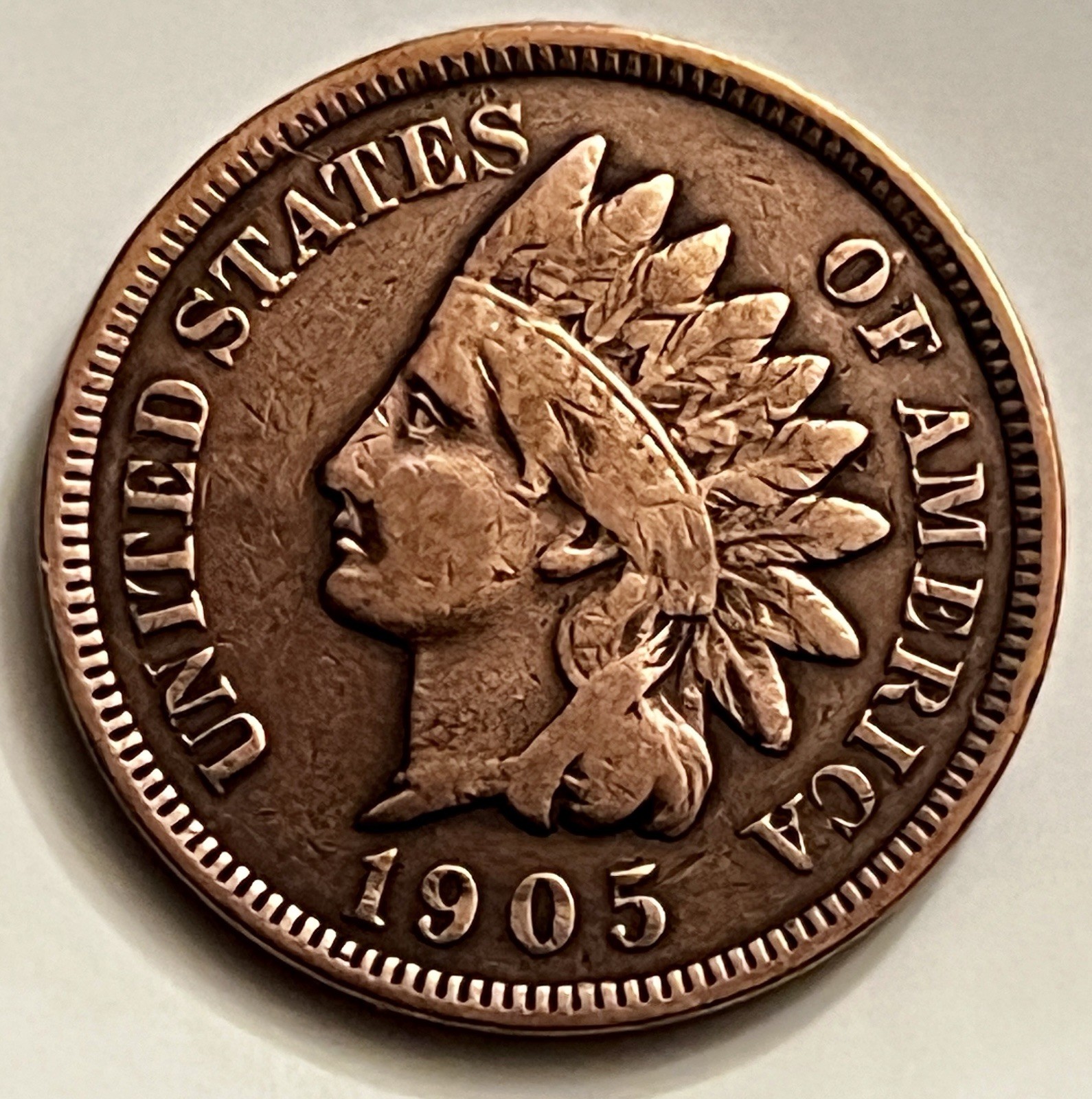 1905 Indian Head Cent Good Detail Circulated Solid Date BN1356
