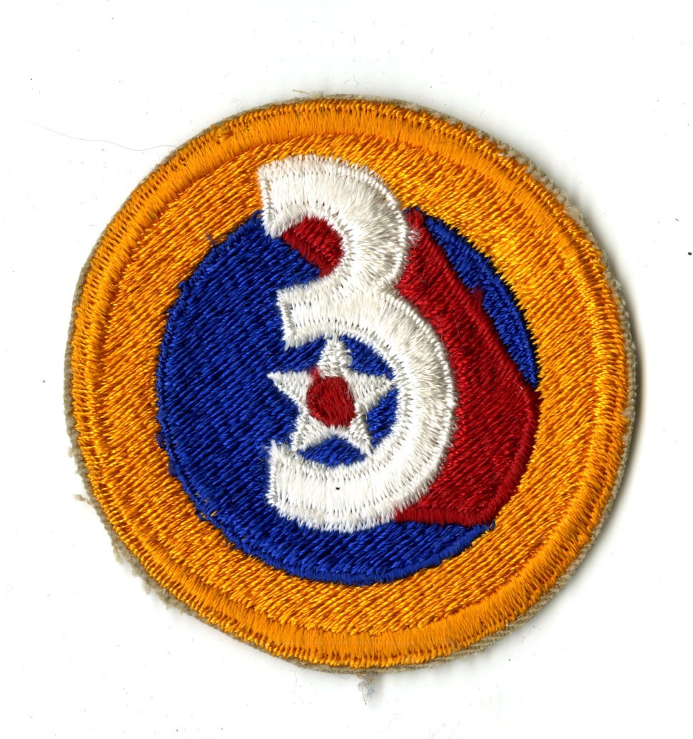 3rd Air Force Patch White Back WWII Vintage Florida Antisubmarine