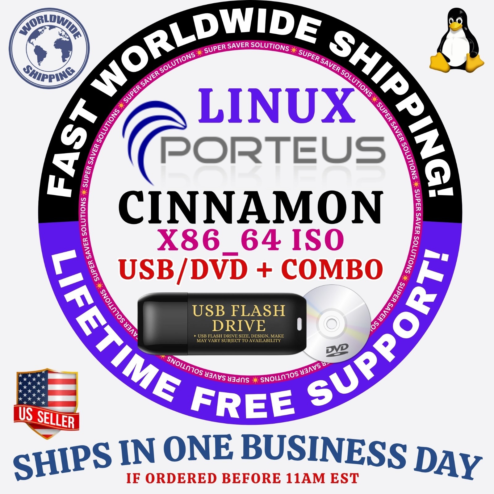 PORTEUS LINUX OS | LATEST BUILDS ISO | DVD, USB, COMBOS | FAST SHIPPING