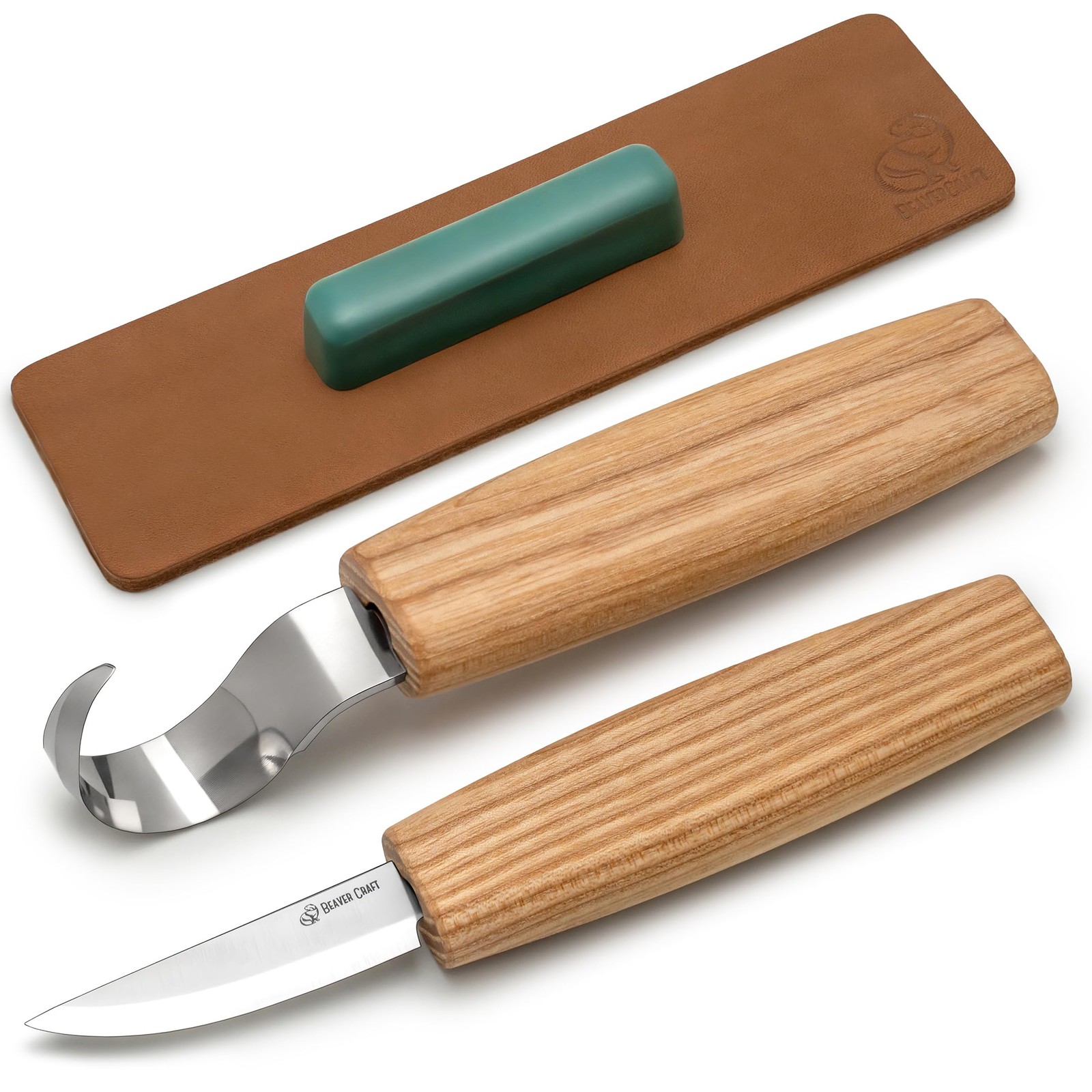 BeaverCraft S01 Wood Spoon Carving Knives Set Making Tools Kit Green