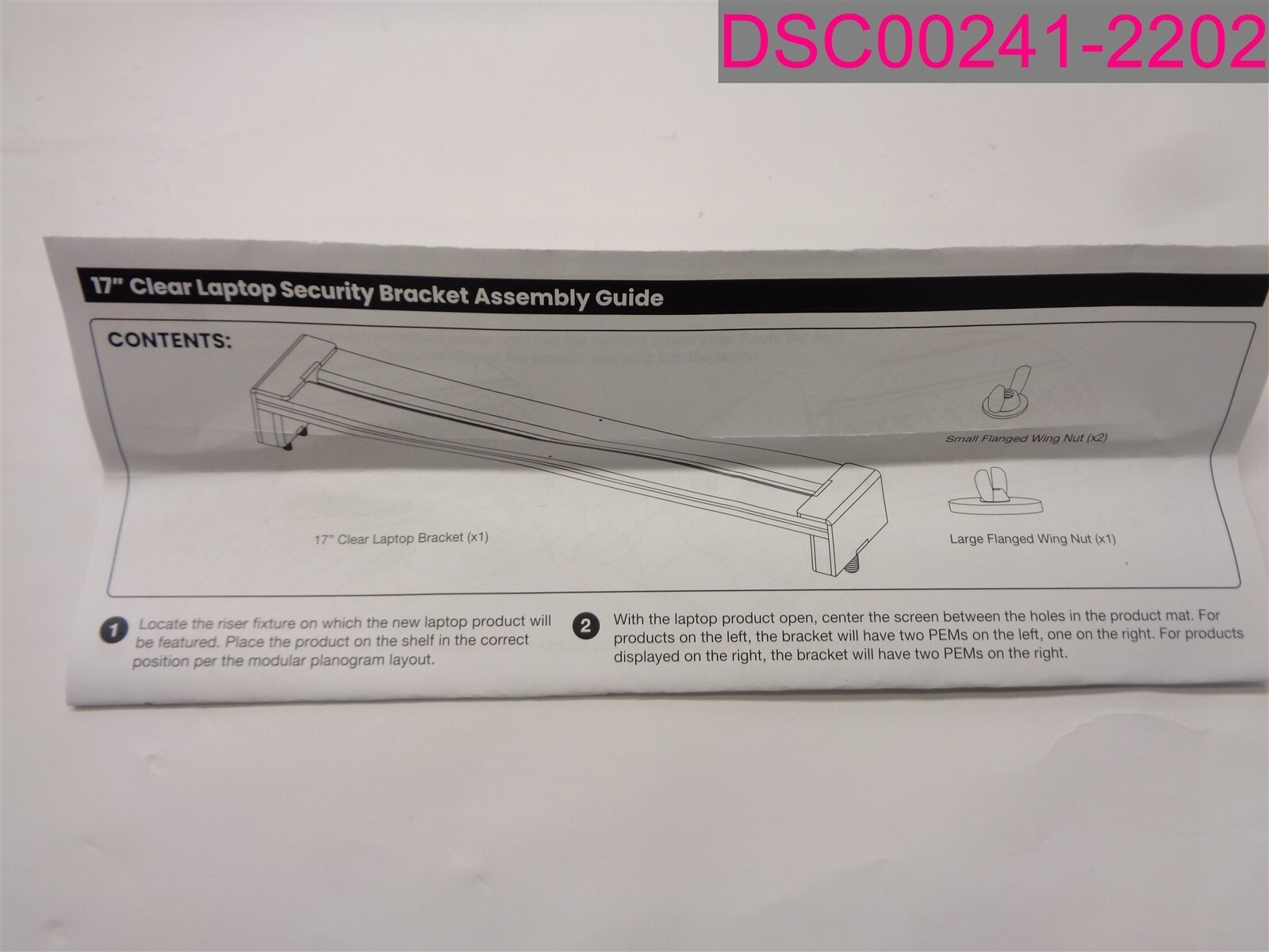 QTY=4; OnQ Solutions 15" Clear Laptop Security Bracket 20258-KIT-PLB01, 10066731