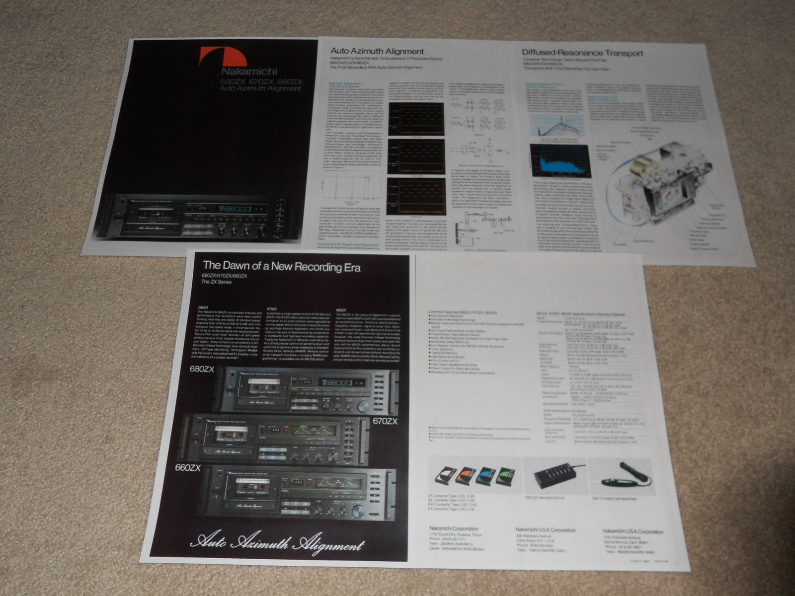 Nakamichi 680zx, 670zx, 660zx Cassette Brochure, 5 pg, 1980, Articles, Specs