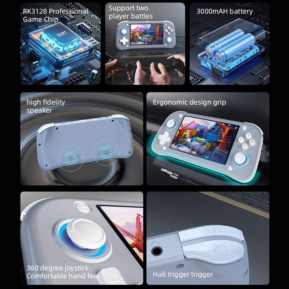XF43 Retro Handheld Game Console 4.3in IPS Screen Open Source Linux Game7206