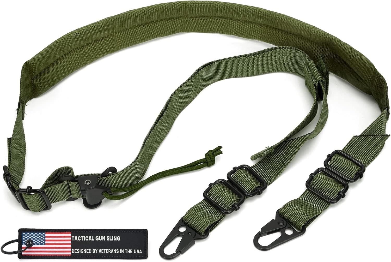 WarBull 2 Point Rifle Sling, Quick Adjust Gun Sling with HK Hook, Soft Shoulder