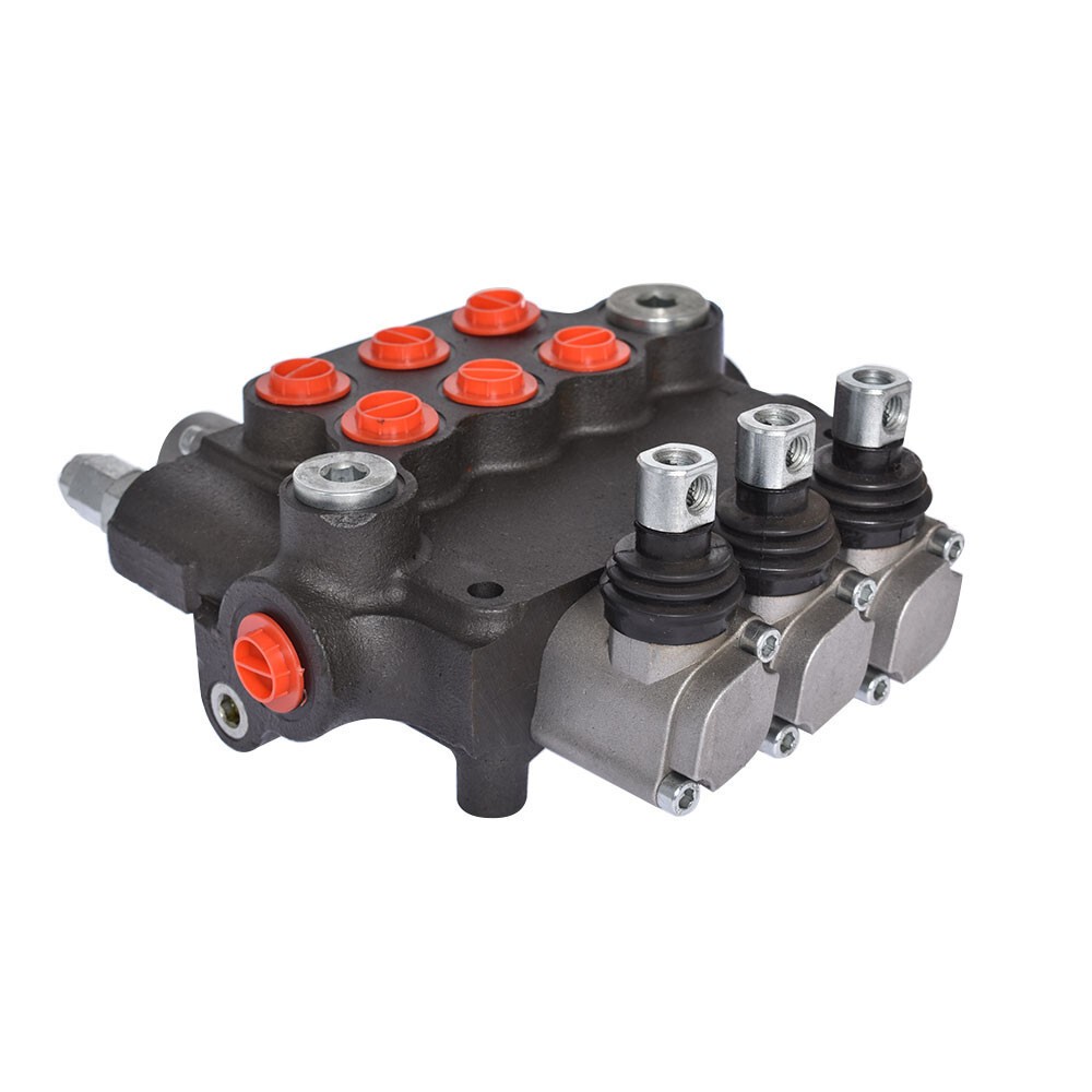 21GPM SAE Hydraulic Monoblock Double Acting Control Valve 3 Spool w/conversion