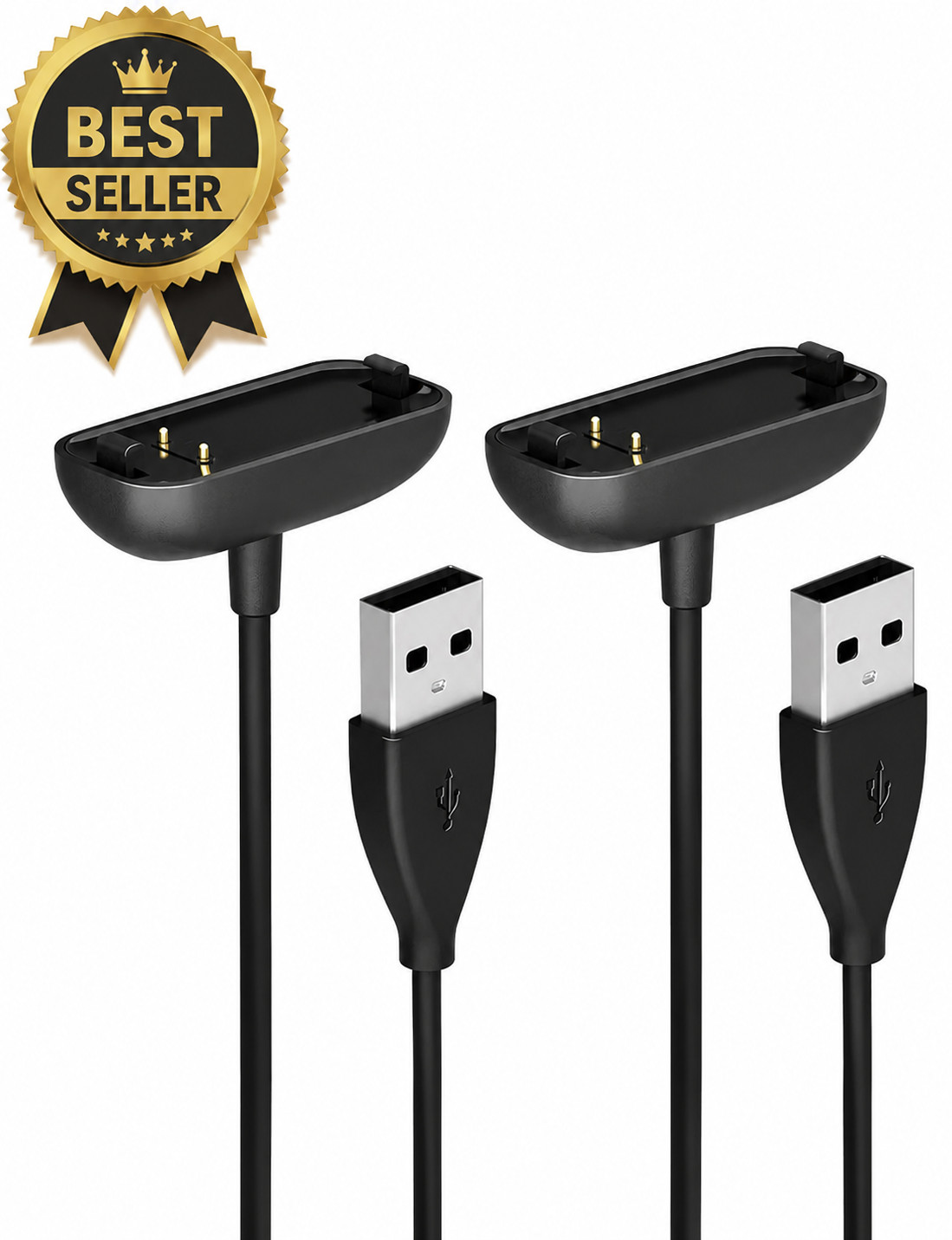 Charger for Fitbit Inspire 3 USB Charging Cable Dock Fast Charge 2 Pack