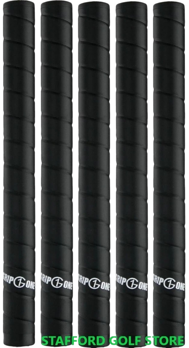 Grip One G1 Wrap Golf Grips Non-Taper 1/16" Oversize .580 Round – Black Set of 5