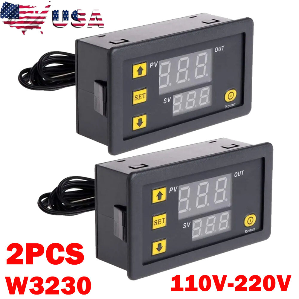 2X W3230 AC110-220V High Precision Digital Temperature Controller Thermostat NEW