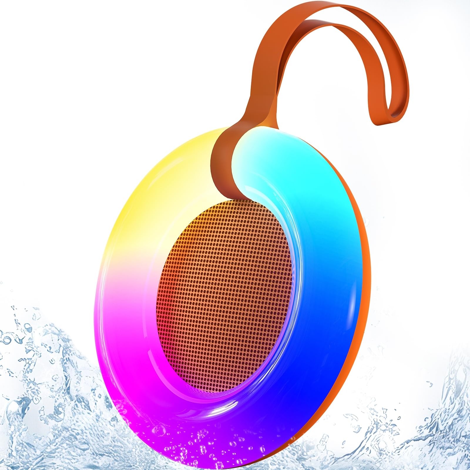 Xinborry Bluetooth Shower Speaker,IPX7 Waterproof Speaker with Dynamic Orange