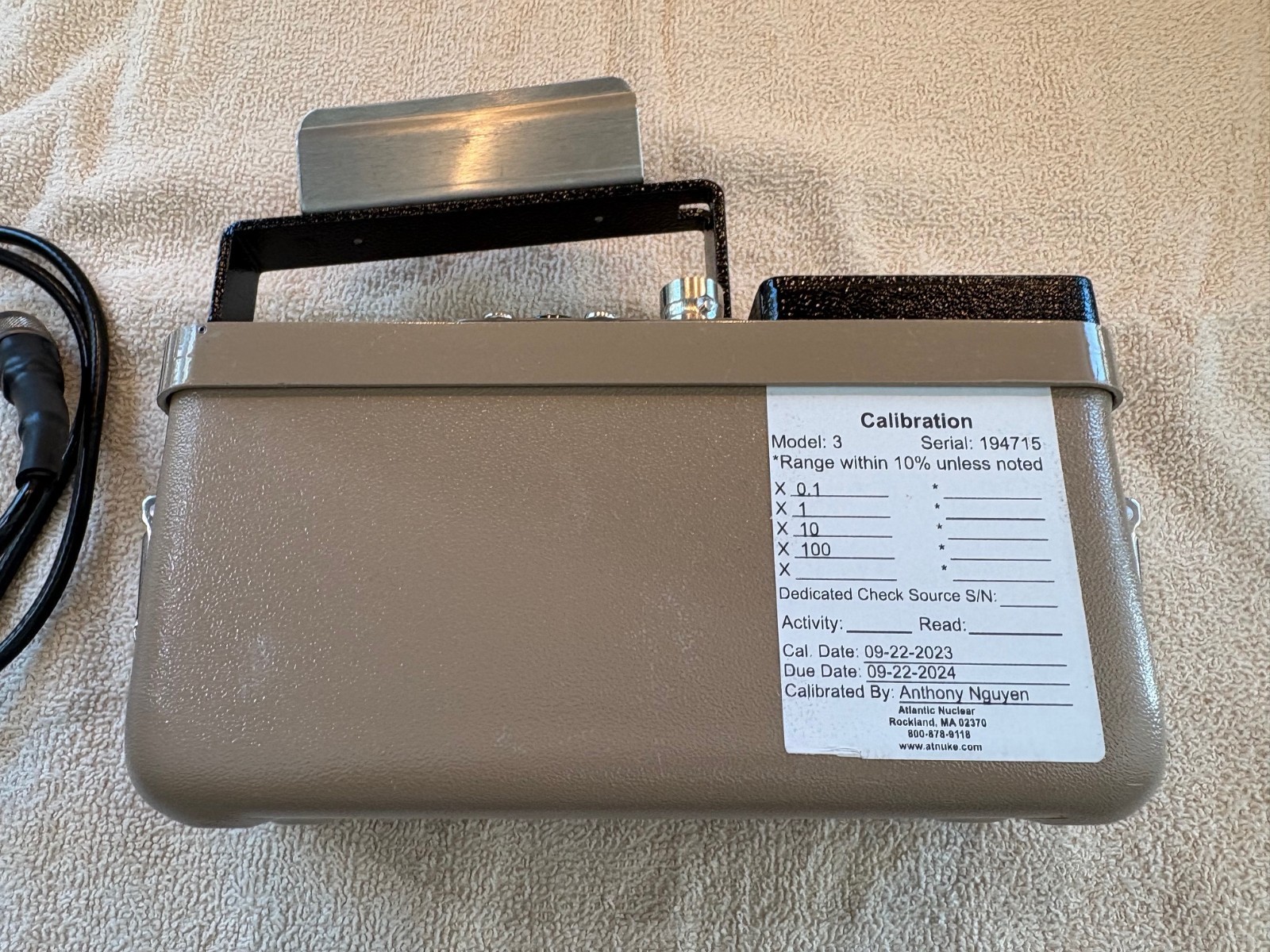 Ludlum Model 3 Meter w/44-9 Probe and Cable - Excellent Condition