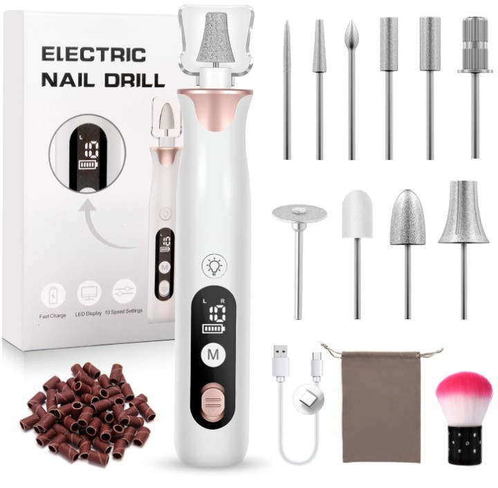 Taladro Eléctrico Uñas Inalámbrico Profesional Manicura Pedicura, Nuevo