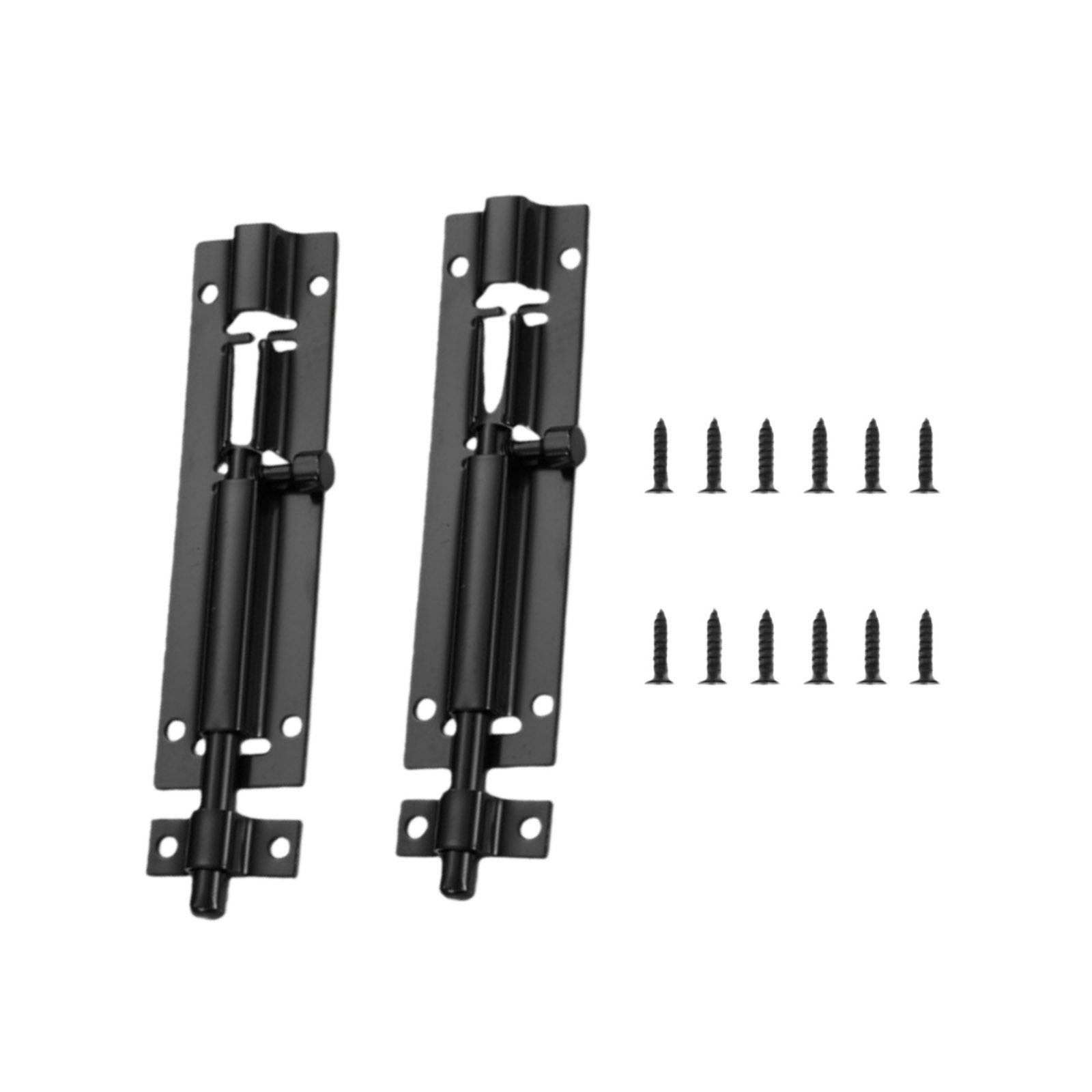 2 Pieces 2.87" Black Bolt Lock for Barn Door Cabinet Swivel Window Gate Fence