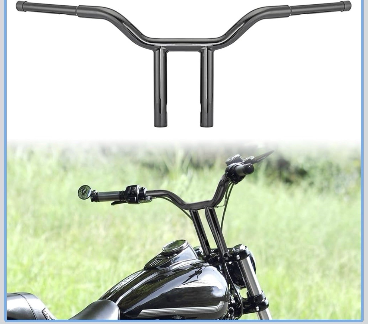 6 Rise 1 1/4 T-Bar Handlebar for Drag Bar Sportster XL Dyna LOWRIDER