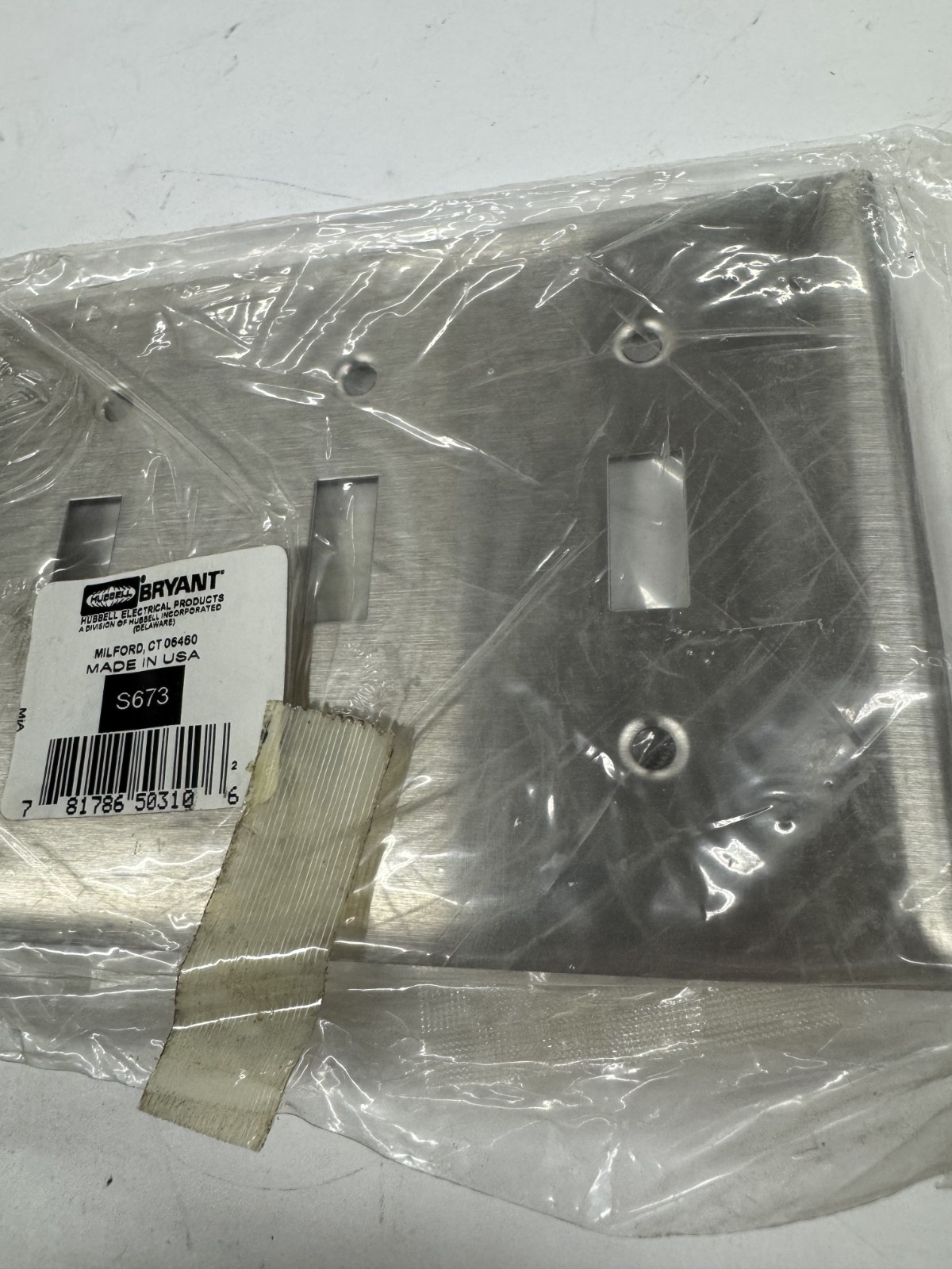 QTY/17 Bryant S673 3 Toggle Switch Wall Plate 302/304 Stainless Steel