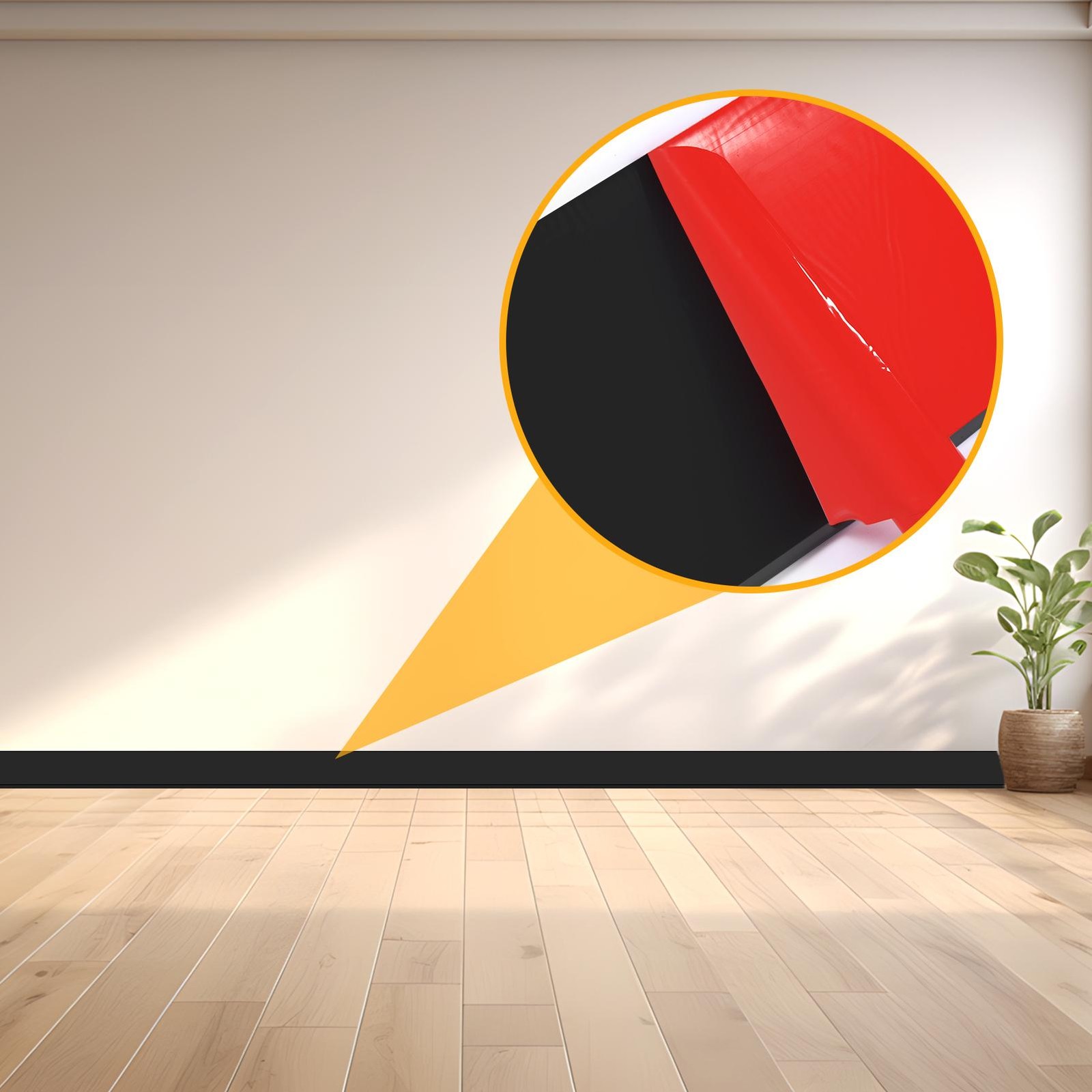 Vinyl Wall Base Baseboard Molding Trim 4"x 60FT Flexible Self Adhesive
