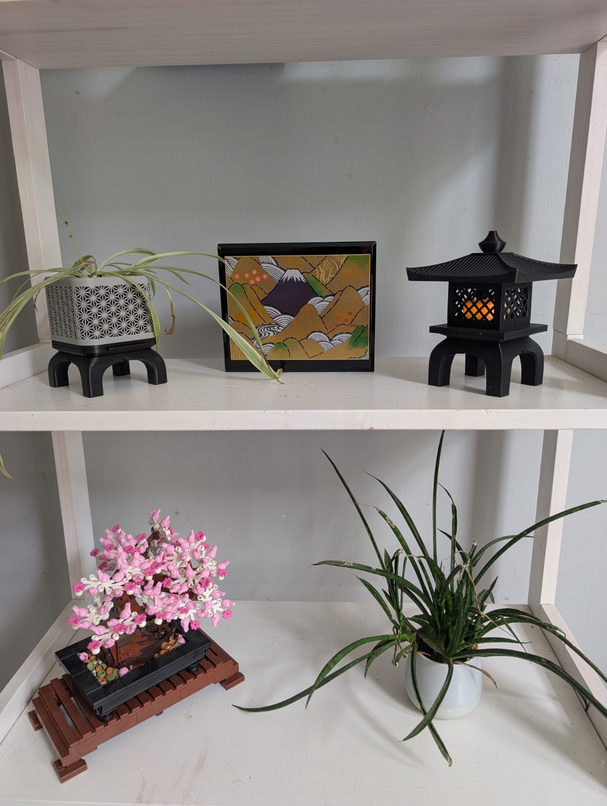 Black Japanese Lantern With Matching Bonsai Planter