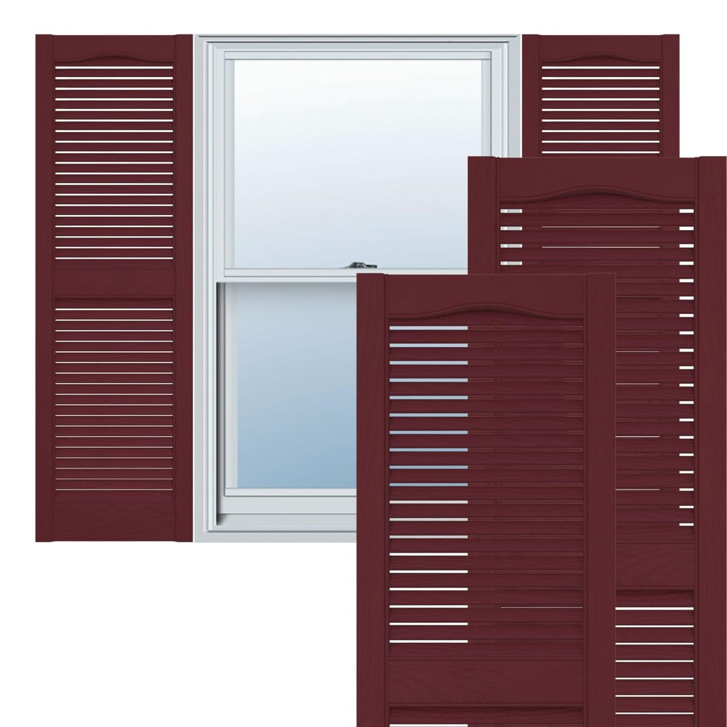 Ekena Millwork Lifetime Vinyl LL1S14X07500WN Standard Cathedral Top Center Mu...