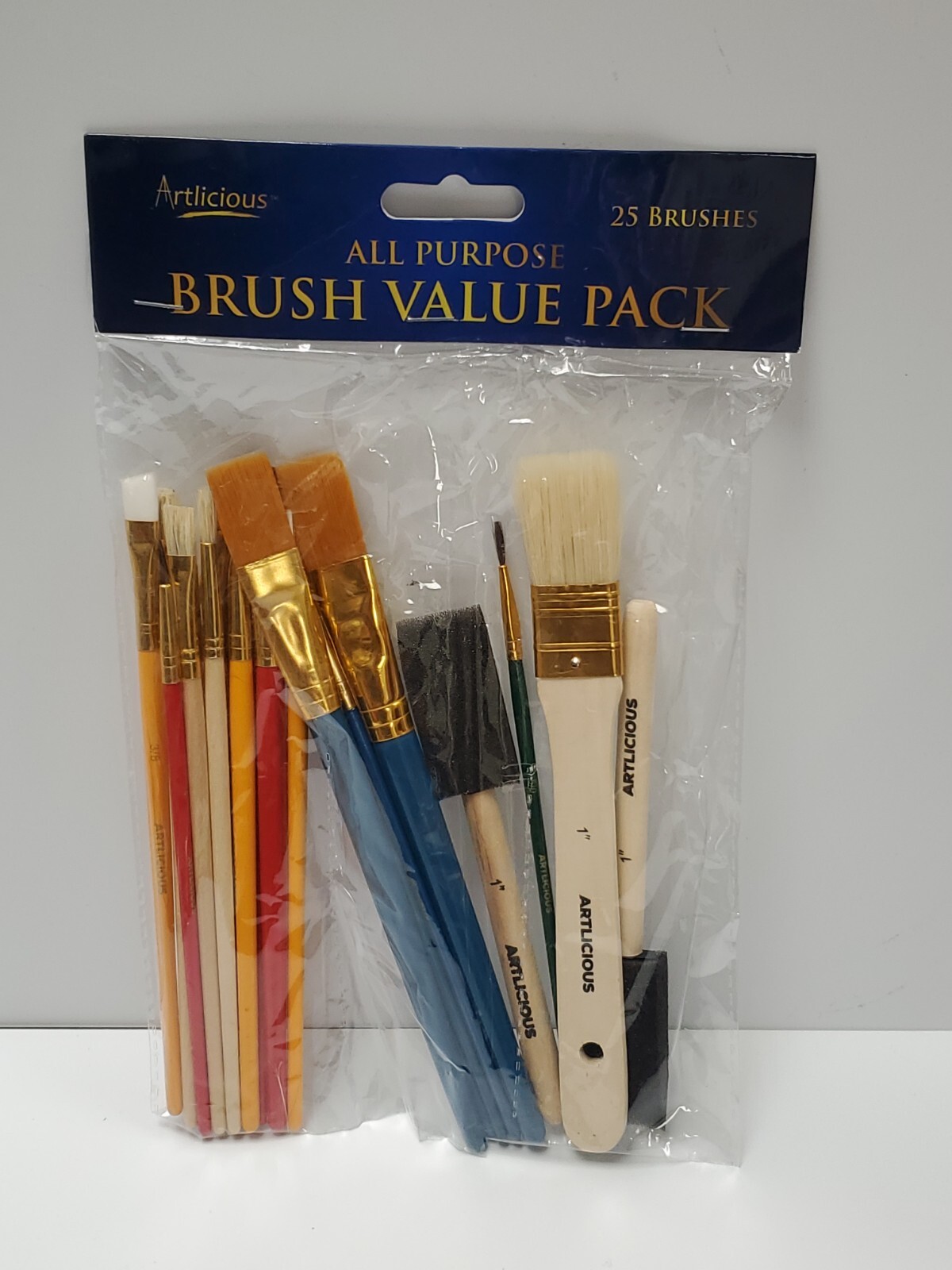 Artlicious Paint Brush Set - Pack of 25, Assorted Variety, All-Purpose Paint NEW