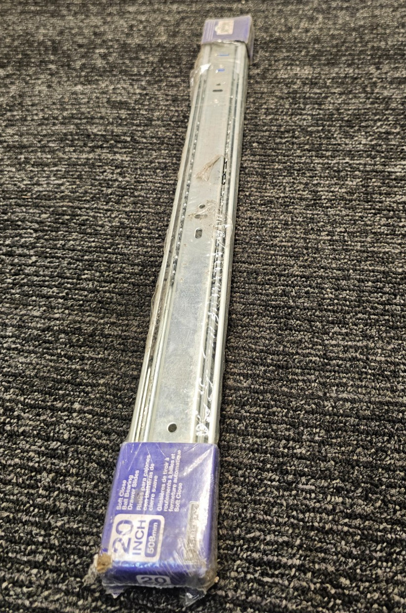 (QTY 2) Liberty 942005 Soft Close Ball Bearing Drawer Slide 20" Zinc Plated
