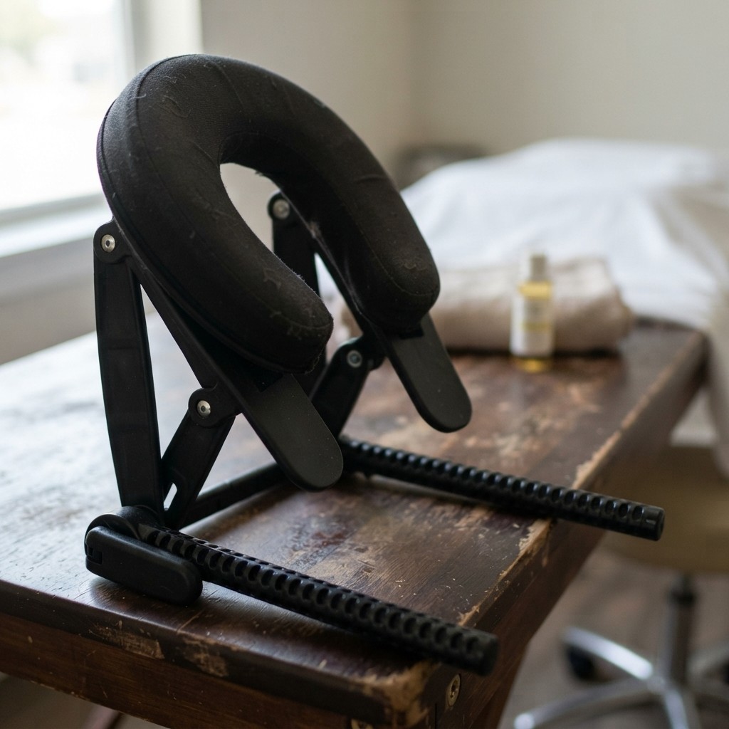 Customizable Black Face Cradle for Massage Therapy - Adjustable Positioning