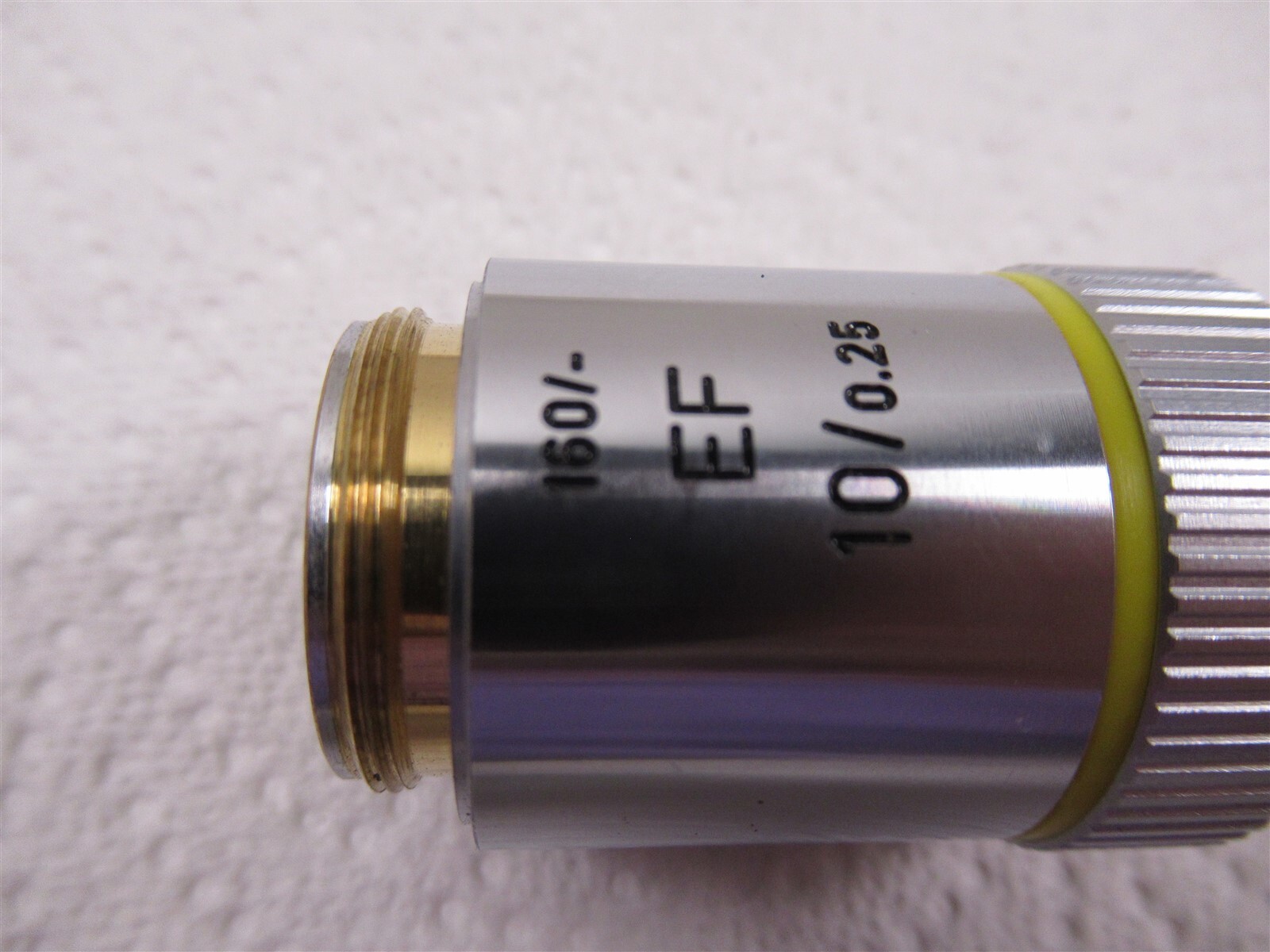 Leitz Wetzlar 519-760 EF 10X Microscope Objective Lens 0.25 Yellow
