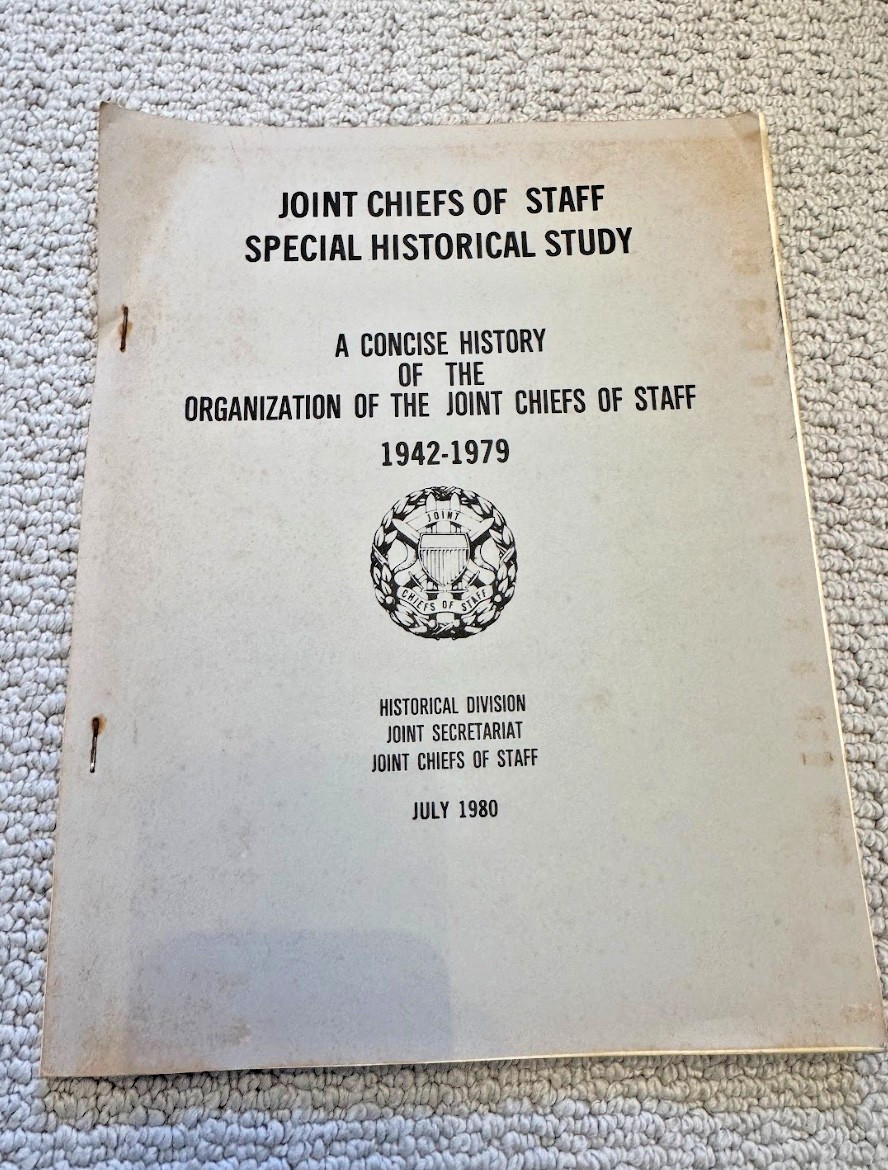 RARE! Joint Chiefs of Staff Special Historical Study History 1942-1979 July 1980