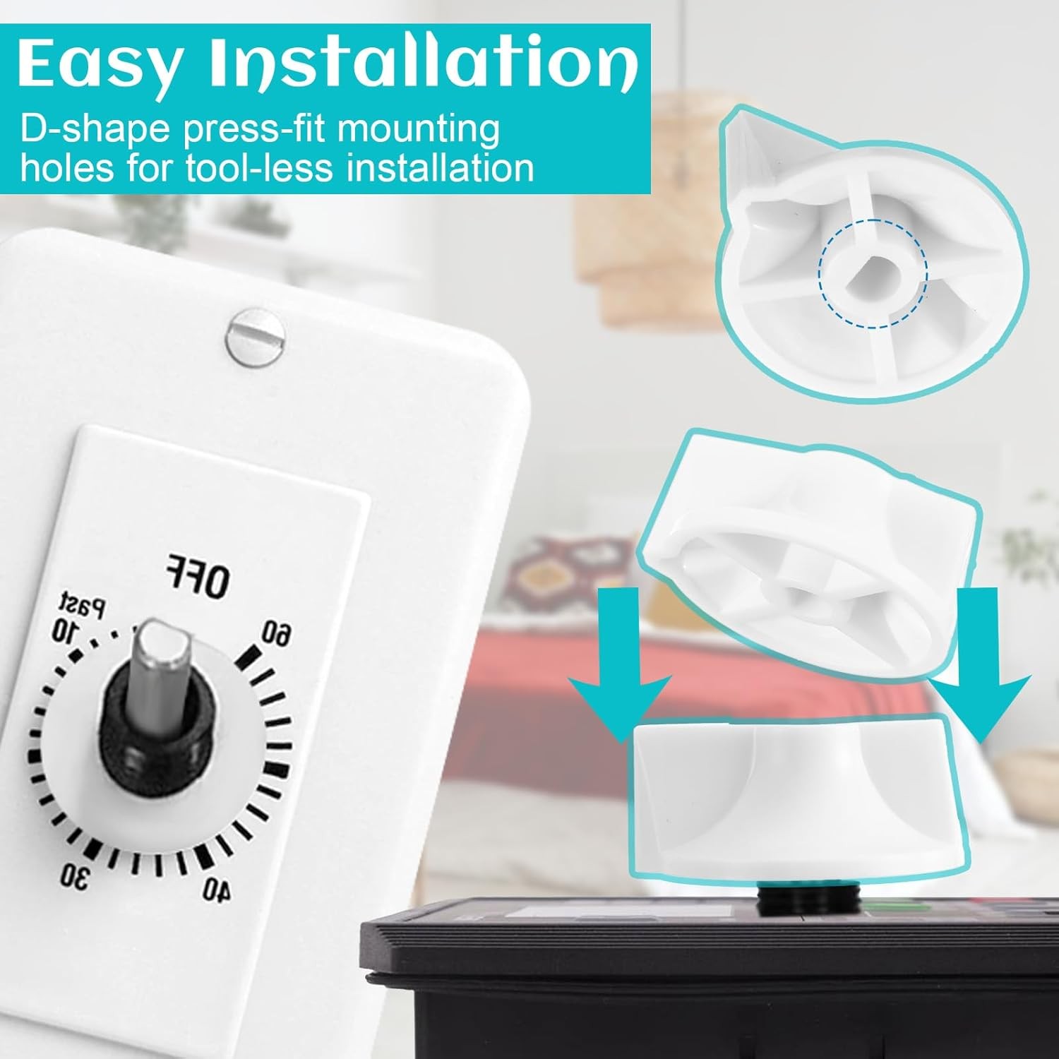 2 Pack Timer Switch Knob Replacement for Intermatic FD Series Wall Fan Heater