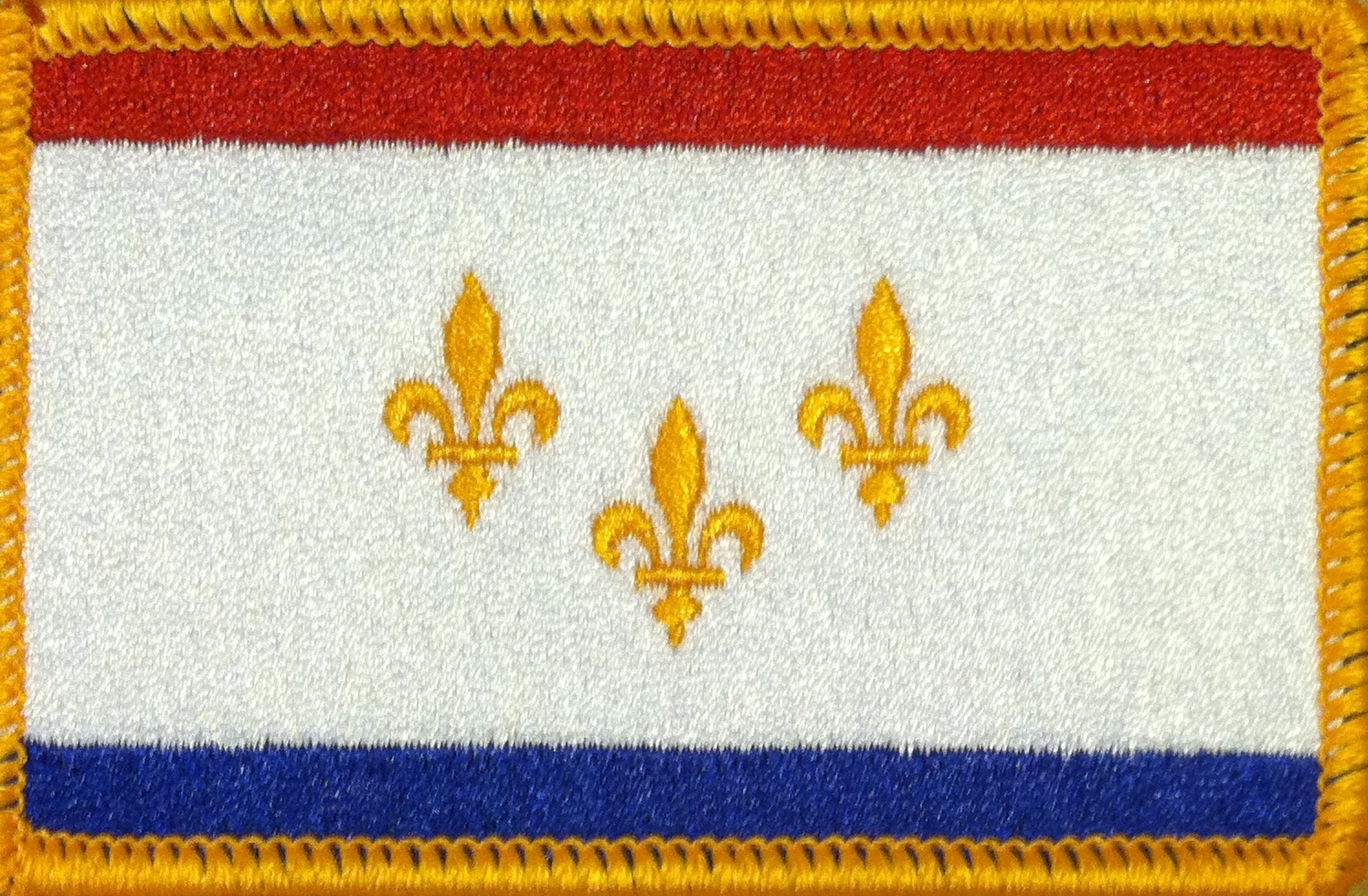 NEW ORLEANS Flag Patch Tactical W/ VELCRO® Brand Fastener GOLD Border #16