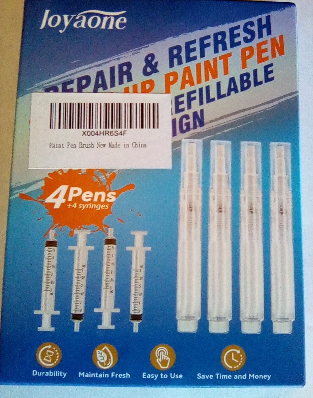 Joyane 4 Refillable Paint Pens with 4 Syringes